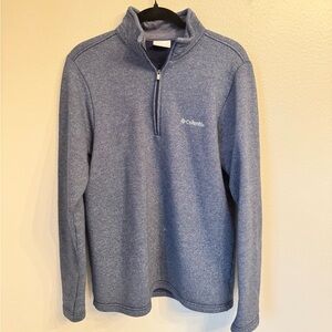 Columbia Men's Heathered Blue Zip-Up Sweater